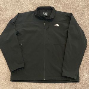Mens black The North Face soft shell jacket.